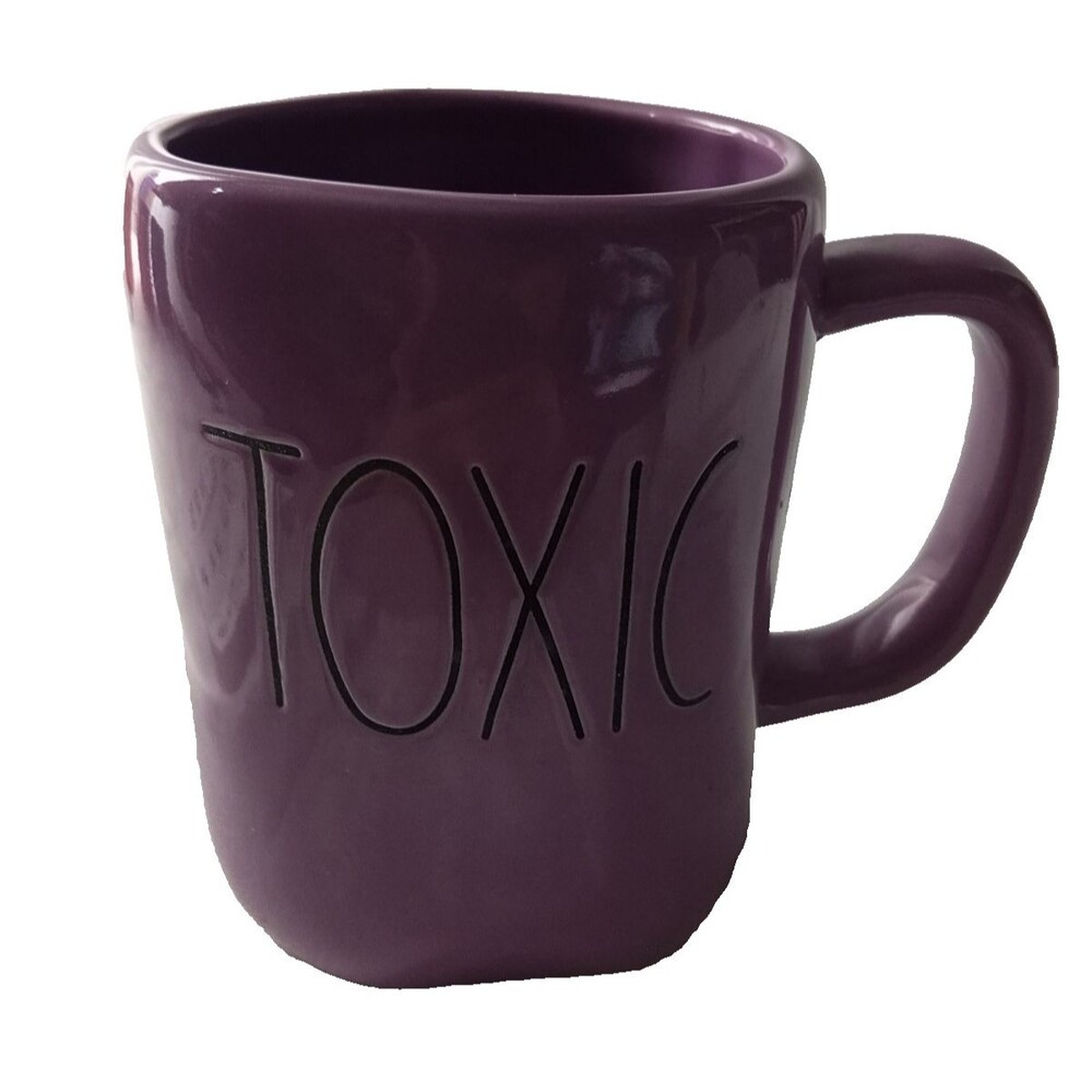 Rae Dunn Purple TOXIC Mug Halloween Artisan Collection Magenta Ceramic Coffee